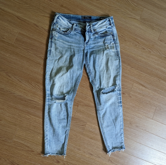 Super Stretch Silver Blue Jeans W28/L26 - Picture 5 of 8